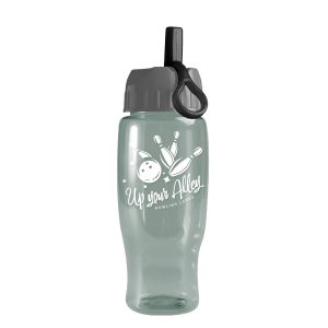 Custom Garyline® Poly+ Recycled Bottle with Ring-Straw Lid - 27 oz.