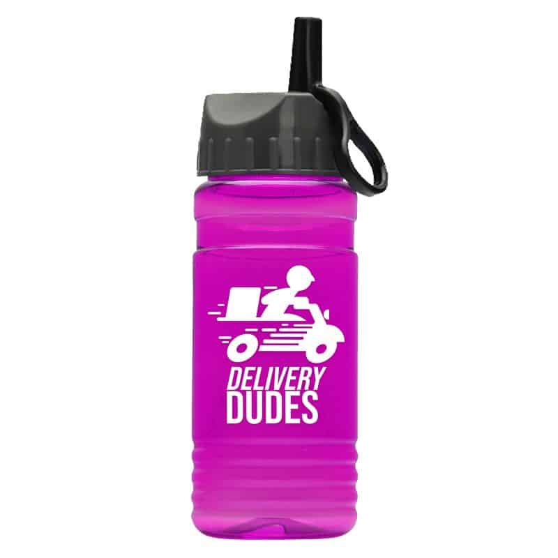Custom Garyline® RPET Bottle with Ring-Straw Lid - 20 oz. - 4