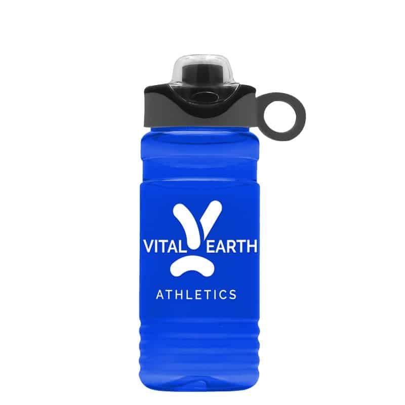 Custom Garyline® RPET Bottle with Two-Tone Drink-Thru Lid with Silicone Loop - 20 oz. - 2