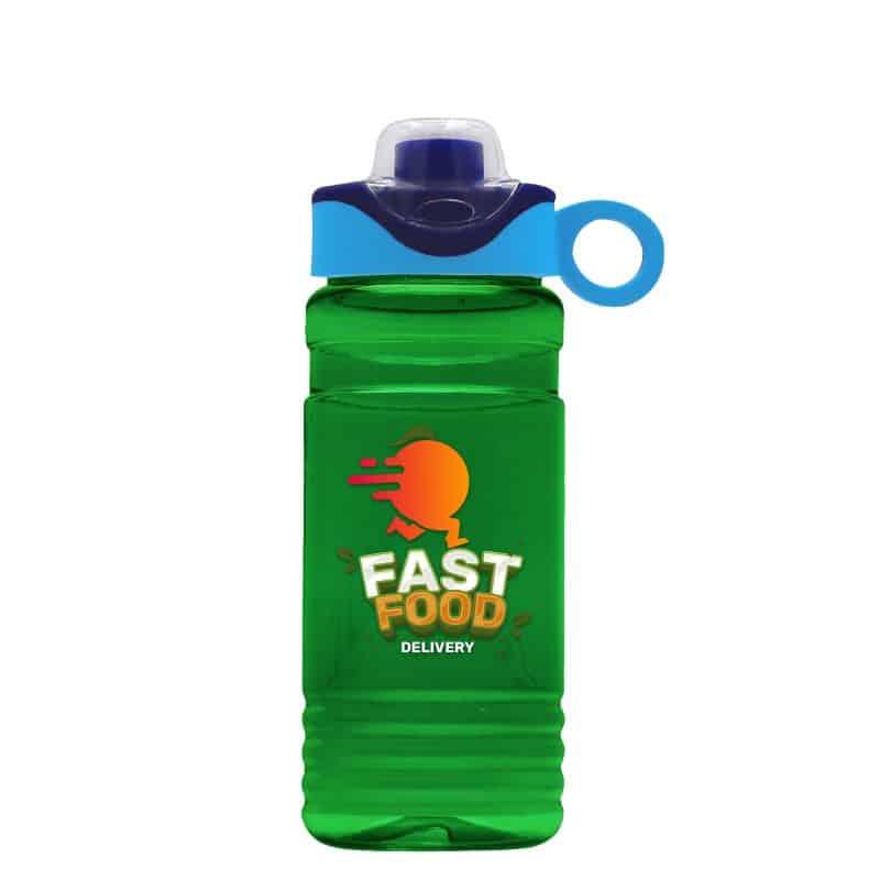 Custom Garyline® RPET Bottle with Two-Tone Drink-Thru Lid with Silicone Loop - 20 oz. - 3