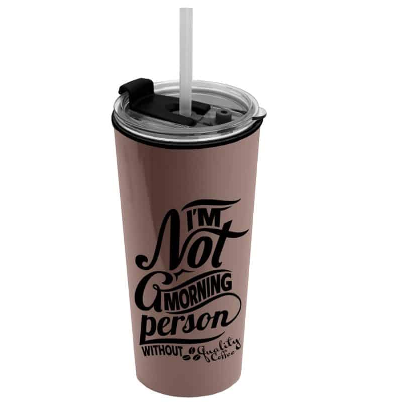 Custom Garyline® Roadmaster Travel Tumbler with 2-in-1 Lid with Straw - 18 oz. - 2