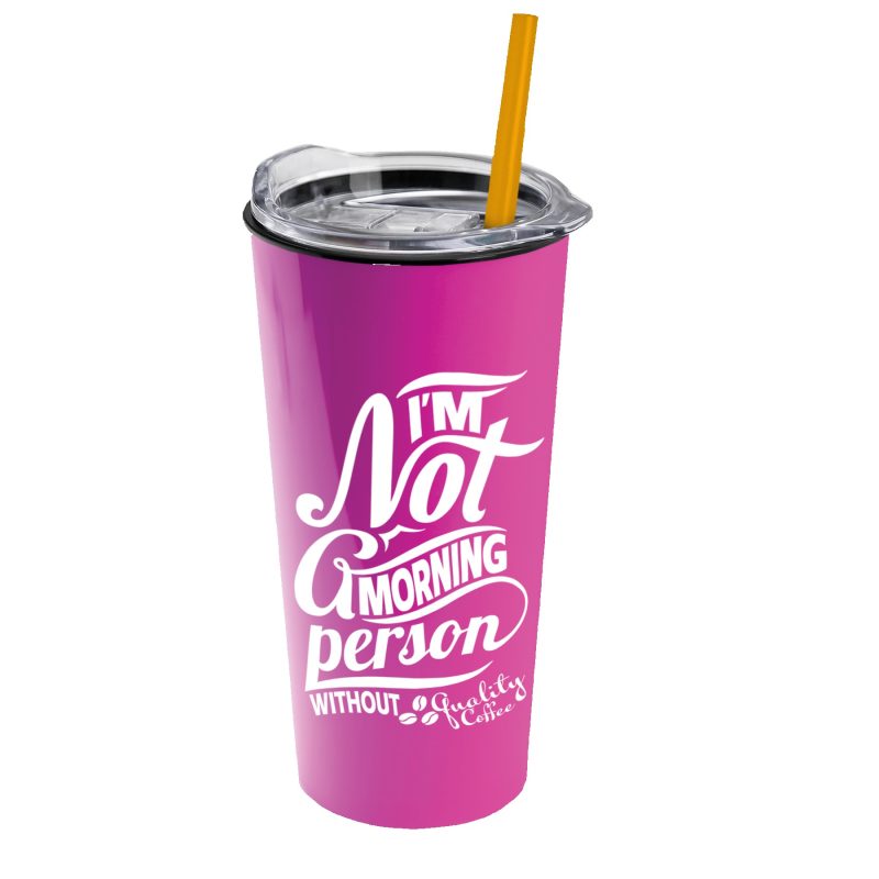 Custom Garyline® Roadmaster Travel Tumbler with Slider Lid and Straw - 18 oz. - 4