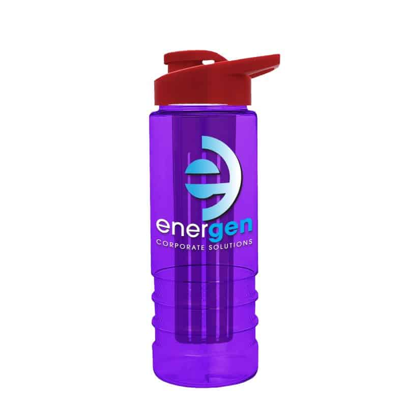 Custom Garyline® Salute Bottle with Drink-Thru Lid and Infuser - 24 oz. - 8