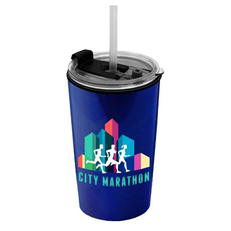 Custom Garyline® Sentinel Metallic Acrylic Tumbler with 2-in-1 Lid with Straw - 14 oz. - 1