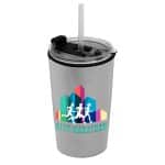 Custom Garyline® Sentinel Metallic Acrylic Tumbler with 2-in-1 Lid with Straw - 14 oz. - 3