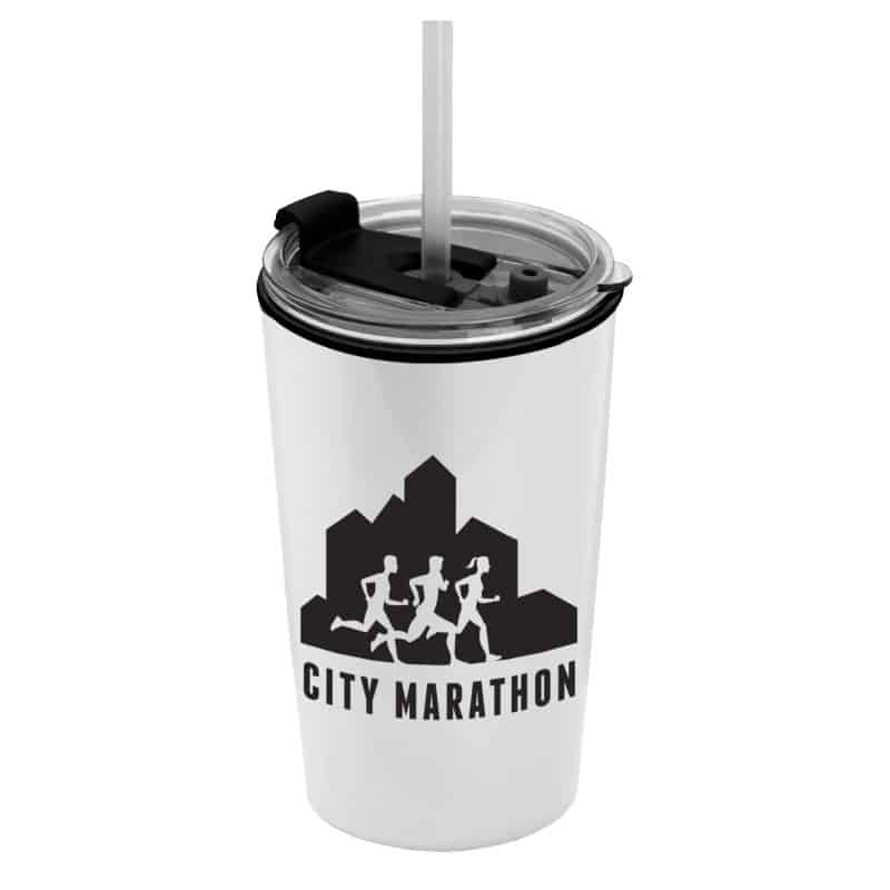 Custom Garyline® Sentinel Metallic Acrylic Tumbler with 2-in-1 Lid with Straw - 14 oz. - 4