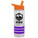 Custom Garyline® Sergeant Stripe Tritan® Bottle with Flip-Straw Lid and Stripe Bands - 24 oz. - 1