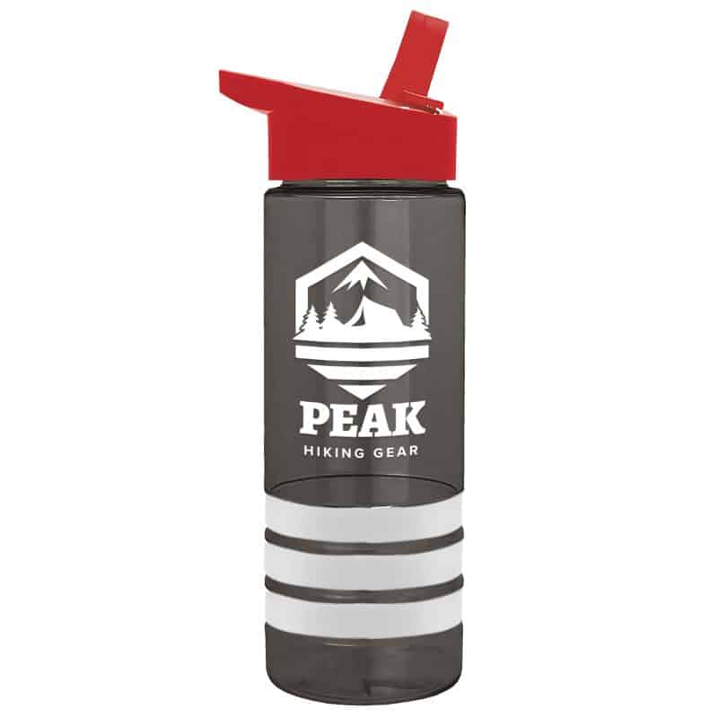 Custom Garyline® Sergeant Stripe Tritan® Bottle with Flip-Straw Lid and Stripe Bands - 24 oz. - 3