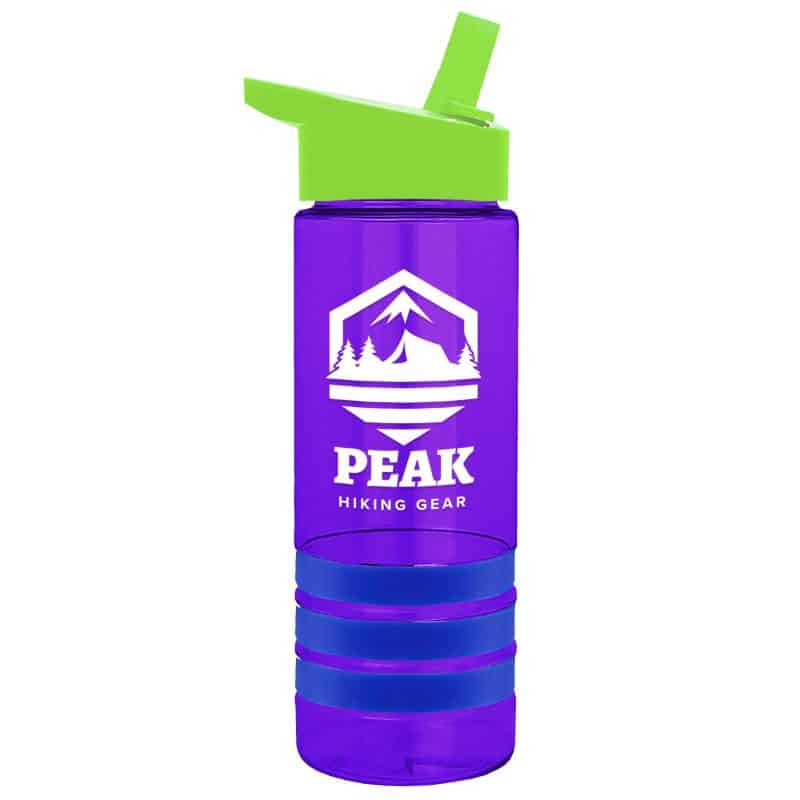 Custom Garyline® Sergeant Stripe Tritan® Bottle with Flip-Straw Lid and Stripe Bands - 24 oz. - 9