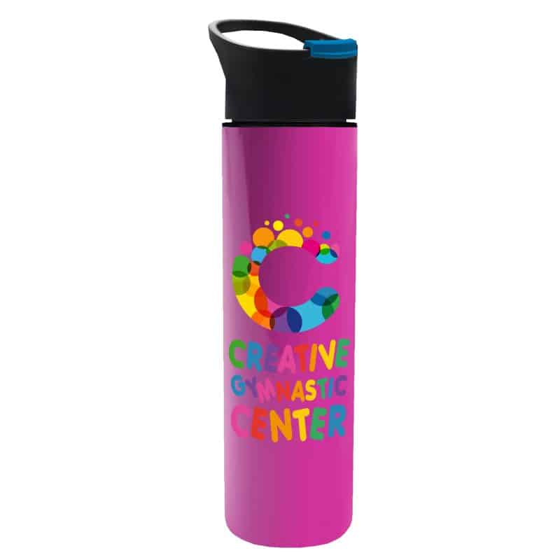 Custom Garyline® Slim Double-Wall Insulated Bottle with Pop-Up Lid - 16 oz. - 3