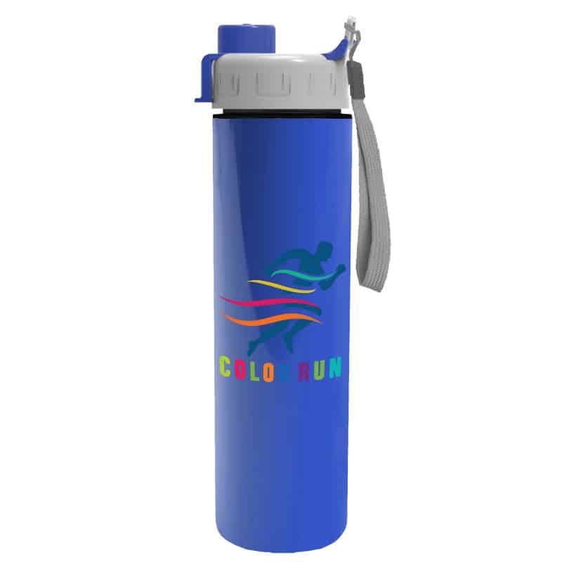 Custom Garyline® Slim Double-Wall Insulated Bottle with Quick-Snap Lid - 16 oz. - 5