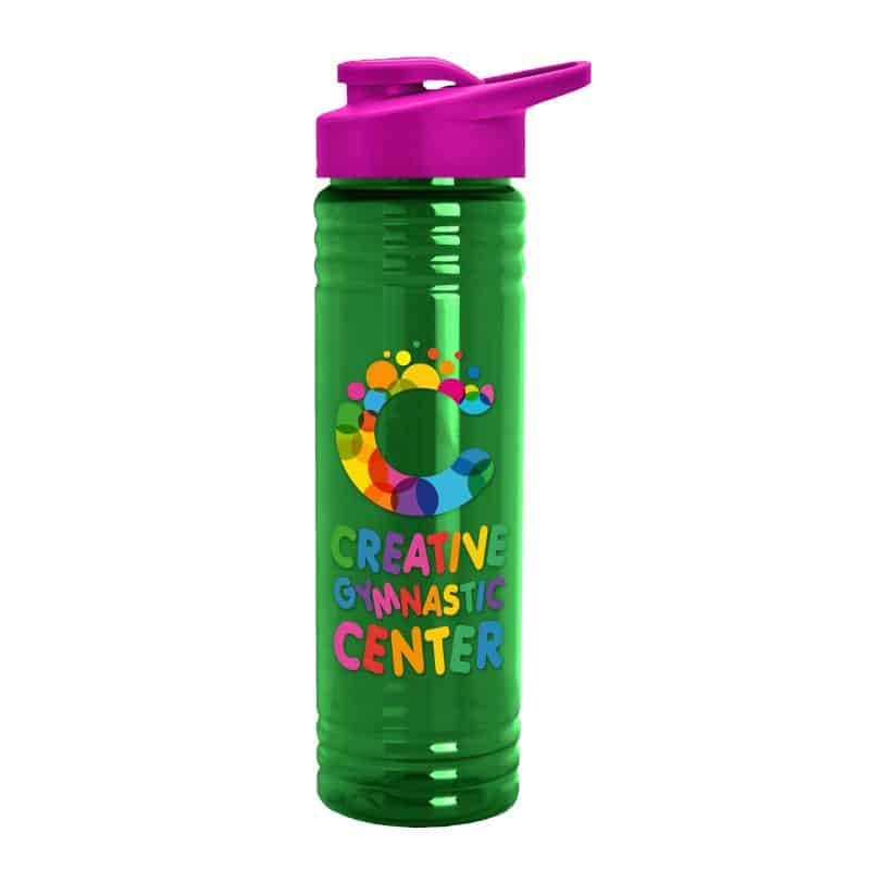 Custom Garyline® Slim Fit RPET Bottle with Drink-Thru Lid - 24 oz. - 7