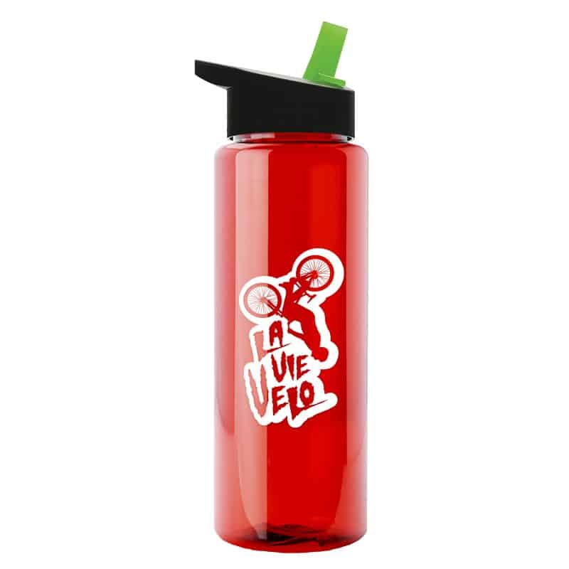 Custom Garyline® Slim Fit RPET Bottle with Flip-Straw Lid - 32 oz. - 4
