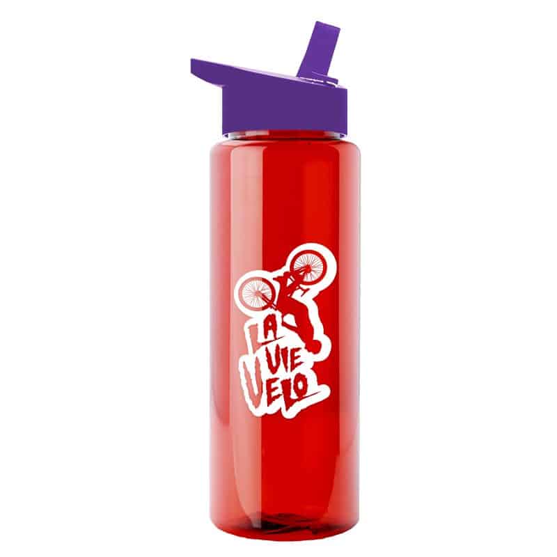 Custom Garyline® Slim Fit RPET Bottle with Flip-Straw Lid - 32 oz. - 5
