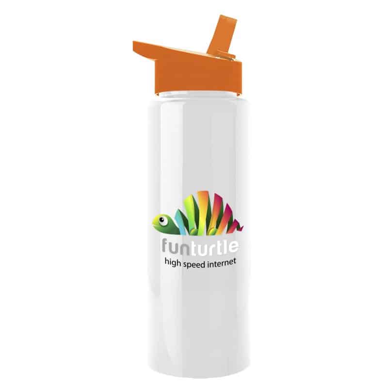 Custom Garyline® Slim Fit RPET Bottle with Flip-Straw Lid - 32 oz. - 9