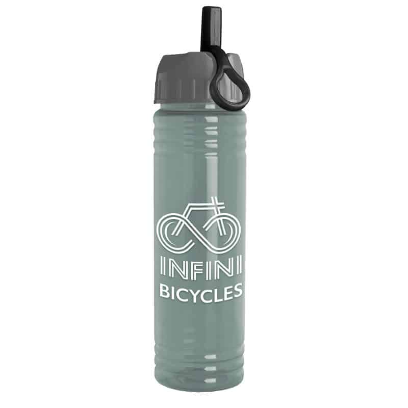 Custom Garyline® Slim Fit RPET Bottle with Ring-Straw Lid - 24 oz.