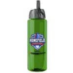 Custom Garyline® Slim Fit RPET Bottle with Ring-Straw Lid - 32 oz. - 1