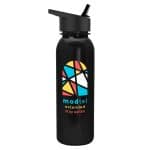 Custom Garyline® Terrain Metallike Bottle with Flip-Straw Lid - 24 oz. - 1