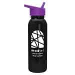 Custom Garyline® Terrain Metallike Bottle with Flip-Straw Lid - 24 oz. - 2