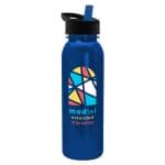 Custom Garyline® Terrain Metallike Bottle with Flip-Straw Lid - 24 oz. - 3