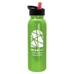 Custom Garyline® Terrain Metallike Bottle with Flip-Straw Lid - 24 oz. - 5
