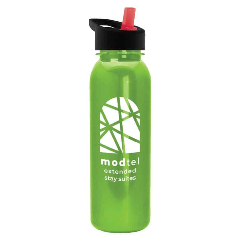 Custom Garyline® Terrain Metallike Bottle with Flip-Straw Lid - 24 oz. - 5