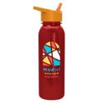 Custom Garyline® Terrain Metallike Bottle with Flip-Straw Lid - 24 oz. - 6