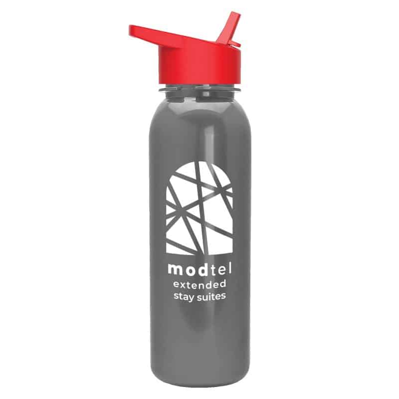 Custom Garyline® Terrain Metallike Bottle with Flip-Straw Lid - 24 oz. - 7