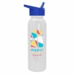 Custom Garyline® Terrain Metallike Bottle with Flip-Straw Lid - 24 oz. - 8