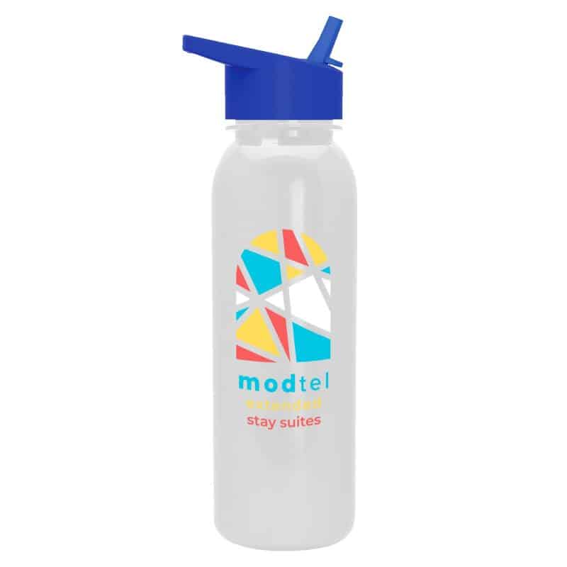 Custom Garyline® Terrain Metallike Bottle with Flip-Straw Lid - 24 oz. - 8