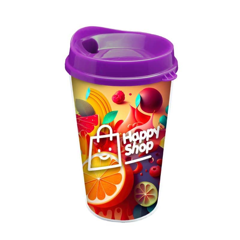 Custom Garyline® Transparent Tumbler with Sip Lid and Full-Color Paper Insert - 16 oz. - 7