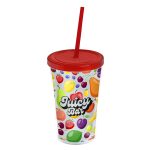 Custom Garyline® Transparent Tumbler with Straw Lid and Full-Color Insert - 16 oz. - 5