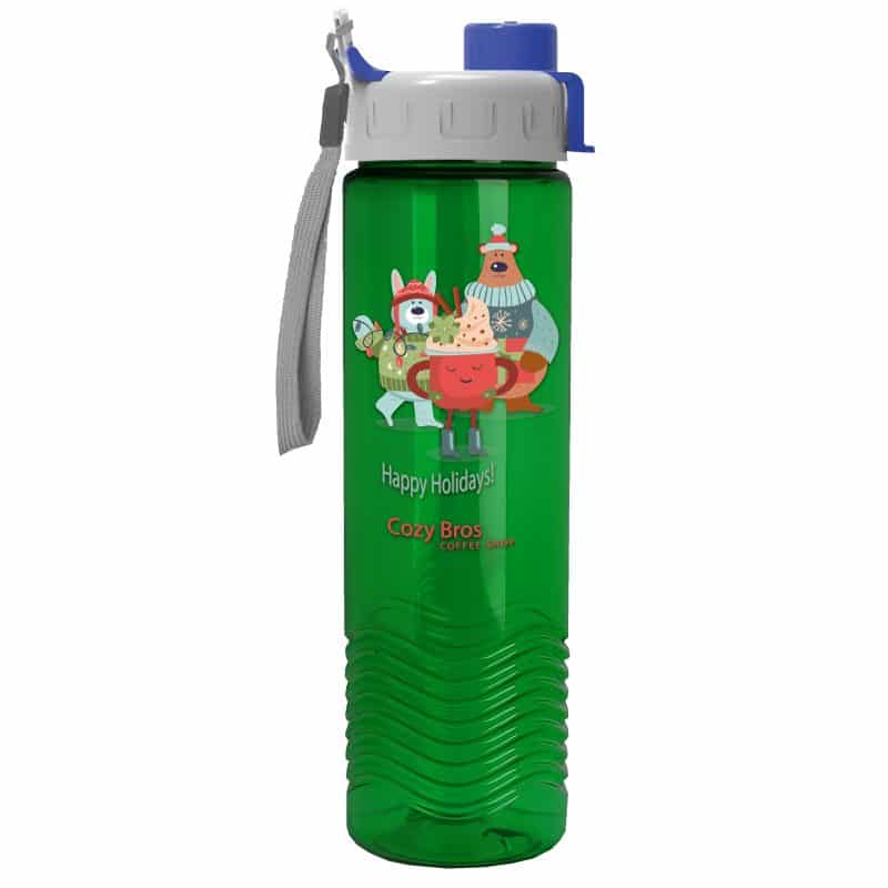 Custom Garyline® Wave Tritan® Bottle with Quick-Snap Lid - 24 oz. - 3