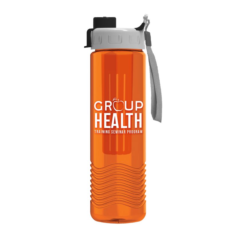 Custom Garyline® Wave Tritan® Bottle with Quick-Snap Lid and Infuser - 24 oz. - 4
