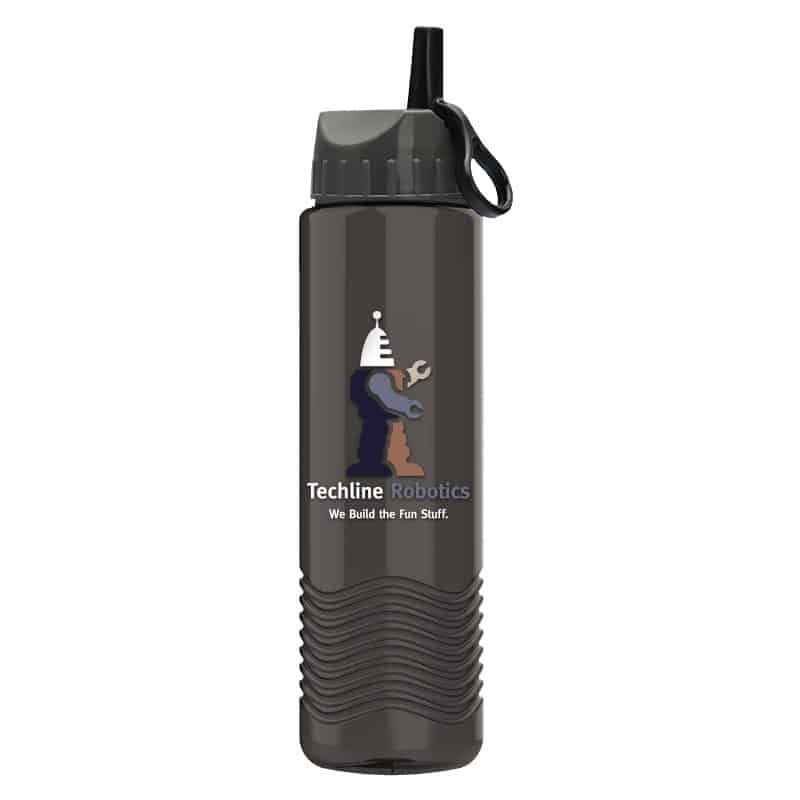 Custom Garyline® Wave Tritan® Bottle with Ring-Straw Lid - 24 oz. - 1