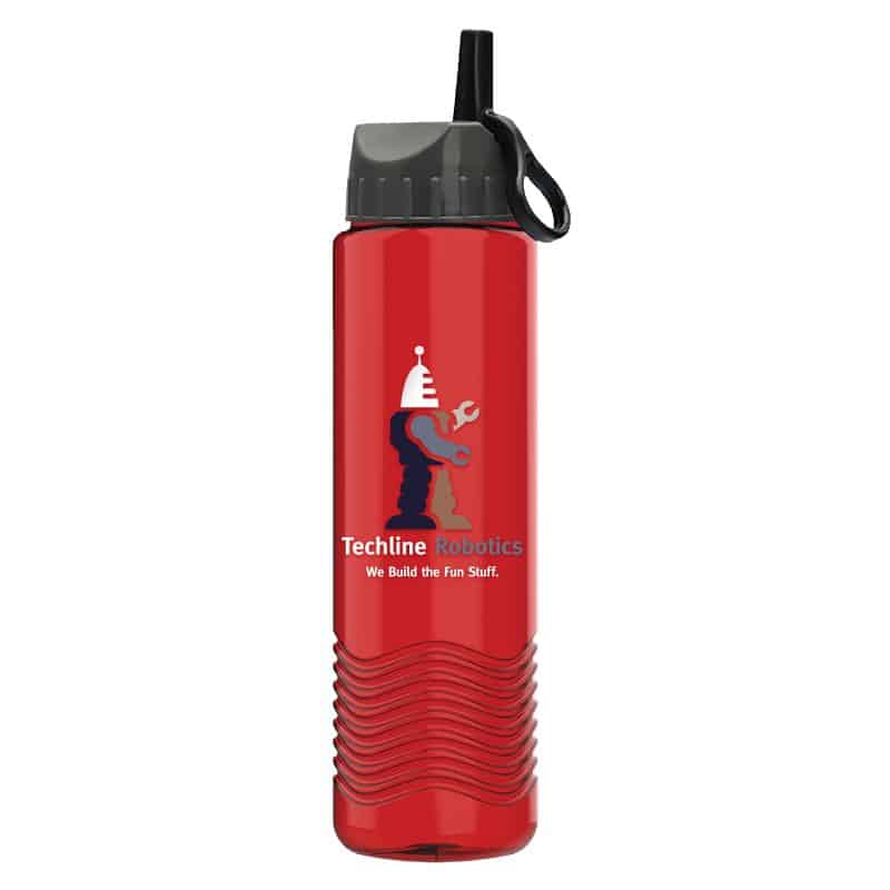 Custom Garyline® Wave Tritan® Bottle with Ring-Straw Lid - 24 oz. - 5