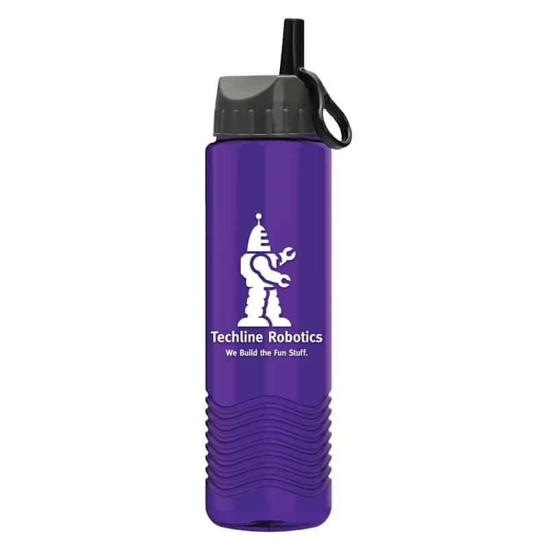 Custom Garyline® Wave Tritan® Bottle with Ring-Straw Lid - 24 oz. - 6