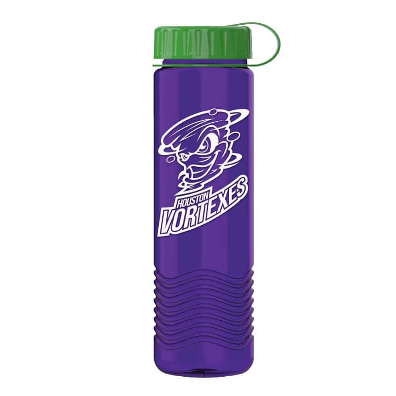 Custom Garyline® Wave Tritan® Bottle with Tethered Lid - 24 oz. - 6
