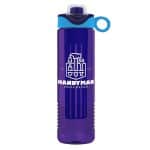 Custom Garyline® Wave Tritan® Bottle with Two-Tone Drink-Thru Lid with Silicone Loop and Infuser - 24 oz. - 6