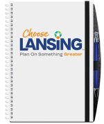 Custom Gloss Cover Journals w/50 Sheets & Pen (7"x 10") - 4
