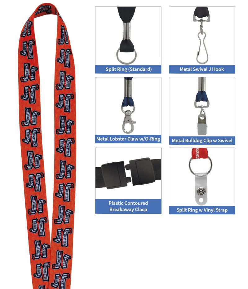Custom Good Value™ 1" Fine-Print Lanyard