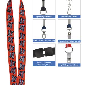Custom Good Value™ 1" RPET Fine-Print Lanyard