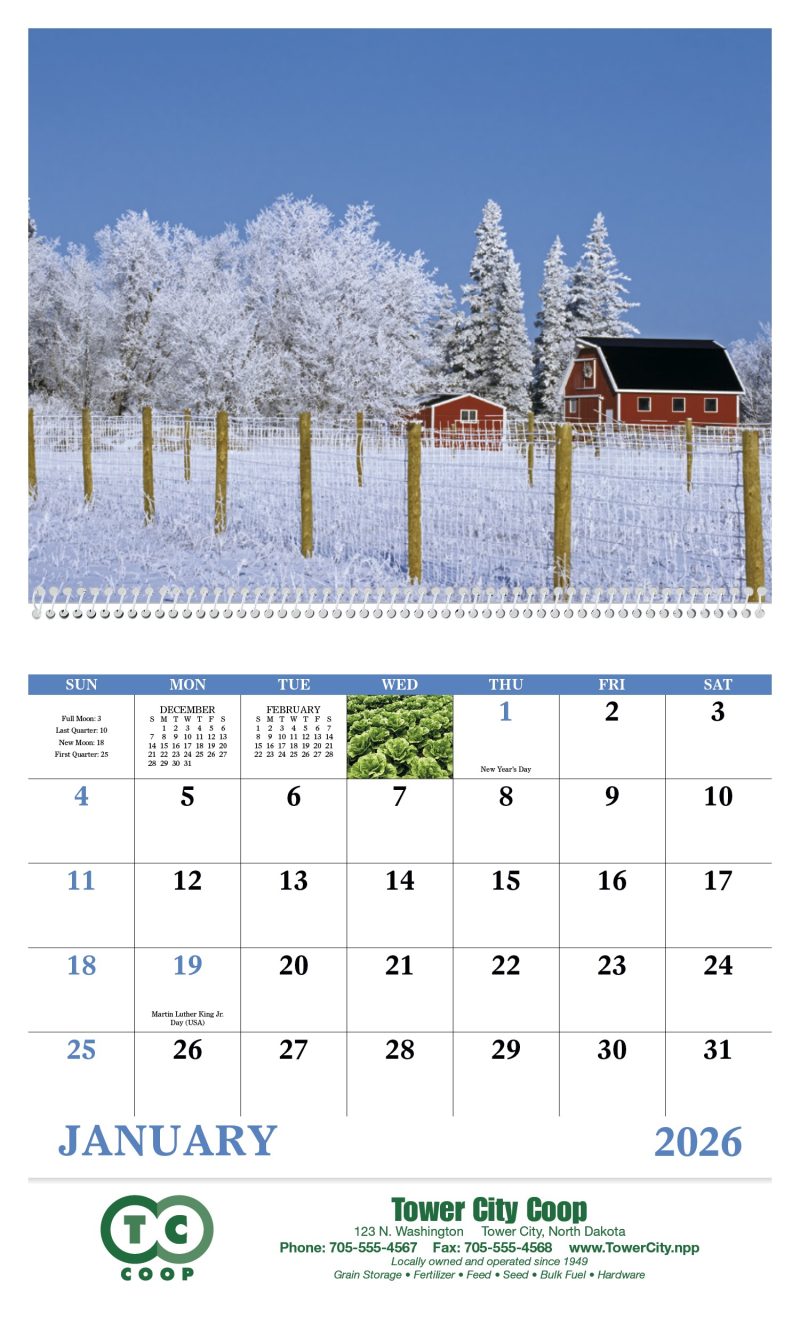 Custom Good Value™ Agriculture - Spiral Calendar - 3