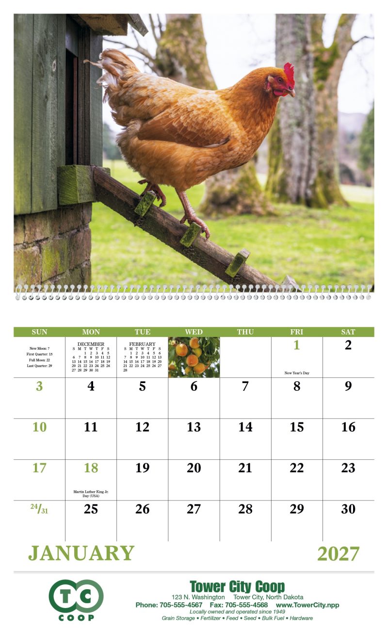 Custom Good Value™ Agriculture - Spiral Calendar - 6