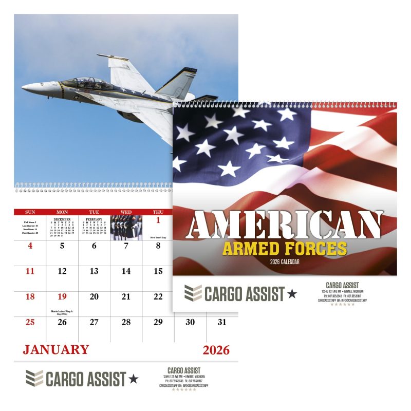 Custom Good Value™ American Armed Forces - Spiral Calendar - 1