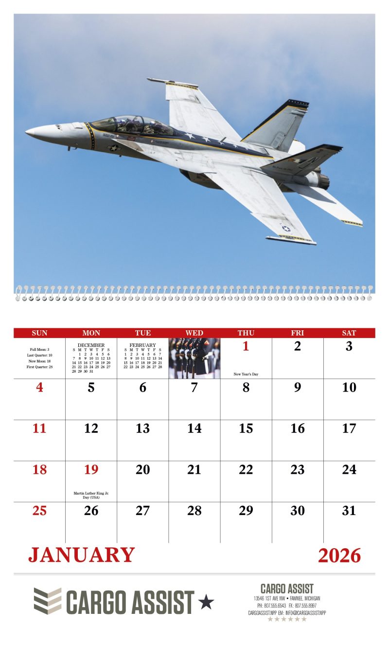 Custom Good Value™ American Armed Forces - Spiral Calendar - 3