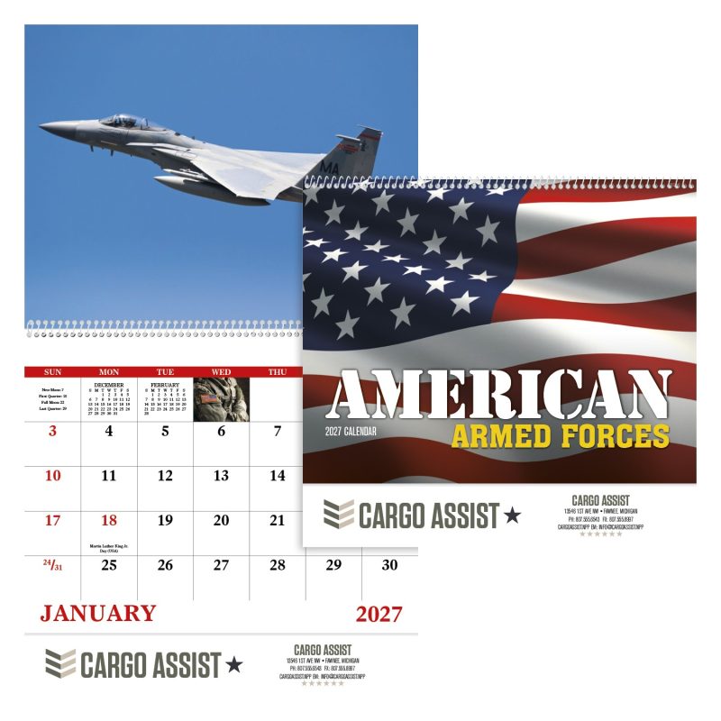 Custom Good Value™ American Armed Forces - Spiral Calendar