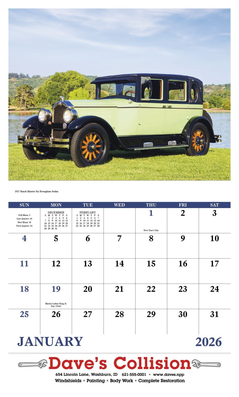 Custom Good Value™ Antique Autos Calendar - 3