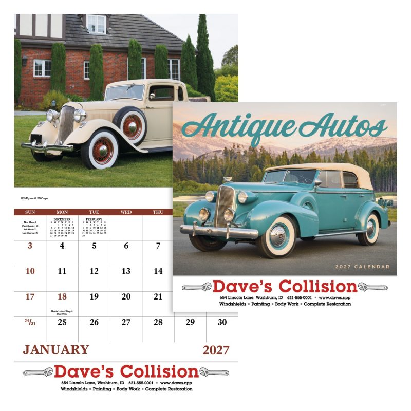 Custom Good Value™ Antique Autos Calendar