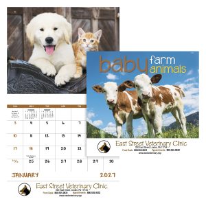 Custom Good Value™ Baby Farm Animals - Stapled Calendar